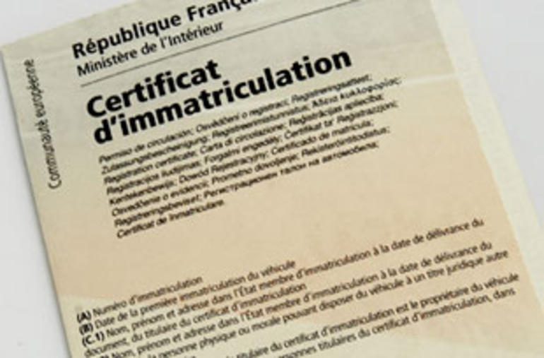Certificat d'immatriculation